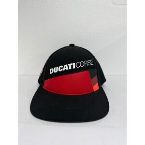 Ducati Hat Mens OS Black Red Ducati Corse Snapback Racing Performance Cap 120386